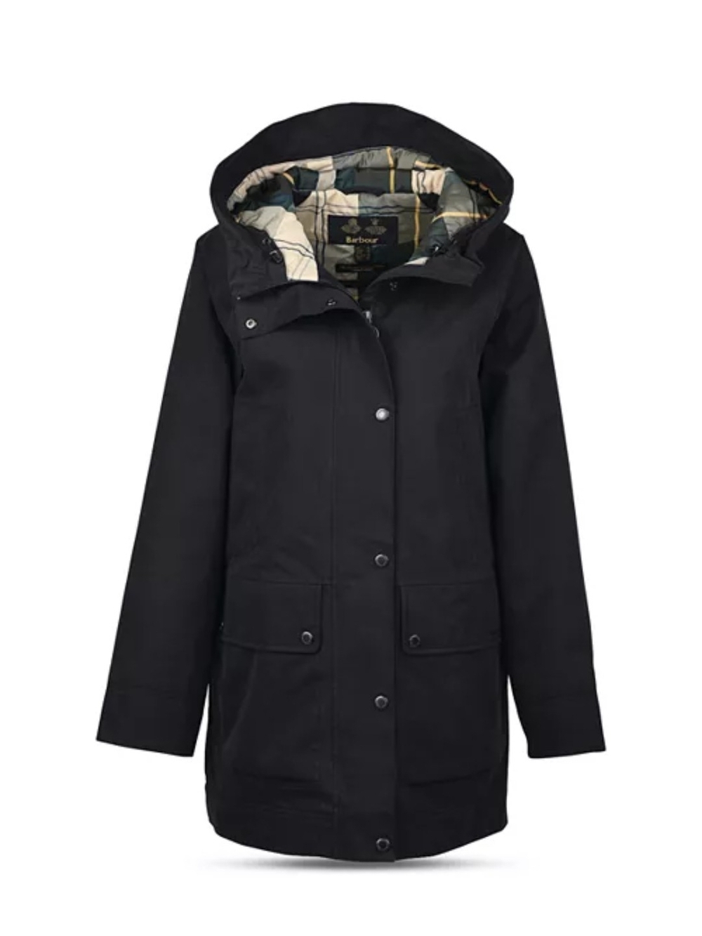 Barbour Winter Beadnell Waterproof Jacket Black Ancient Plaid Hooded Coat